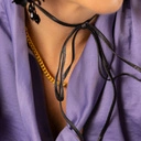 Naszyjnik choker - łańcuch łączony z rzemieniem. NOSI RIHANNA