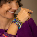 Myślę o Bali.Bransoletka z opalowozielonymi kryształkami