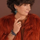 Bansoletka z granatowej plecionki z kryształkami. NEFERTITI