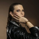 Podwójna pozłacana obrączka z kryształkami. PASSO DOBLE