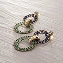 Wiszące kolczyki ósemki z koralikami i kryształami. BRAZYLIJSKI OGRÓD