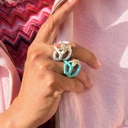 Regulowany pierścionek a la koralowiec z cyrkoniami. ŚWIATŁO OCEANU