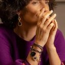 Skórzana bransoletka z kryształem i zawieszką sercem. ELIZABETH