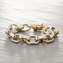 Lekka bransoletka ze złotych i srebrnych ogniw.  RÓŻNE OBLICZA