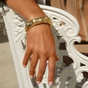 Pozłacana bransoletka z perłową emalią i cyrkoniami. BAROKOWA ALKOWA