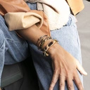 Bransoletka z motywem skóry węża z pozłacanymi sercami. SIĘGAM PO MARZENIA