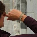 Wąska bransoletka ręcznie tkana z paciorków Miyuki. HONEY