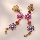 Długie klipsy kwiatki z naturalnych kamieni. LETNI WIECZÓR