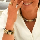 Bransoletka z posrebrzanych i pozłacanych detali z agatami. PALAIS ROYAL