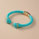 Sztywna otwarta bransoletka z dwiema głowami panter. MIŁO CIĘ WIDZIEĆ