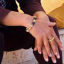 Bransoletka z kobaltowymi sodalitami i cyrkoniami. CAFE DE FLORE 