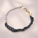 Krótki elegancki naszyjnik z pereł i hematytów. SA TUNA