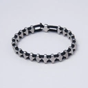 Bransoletka męska z czarnej liny żeglarskiej w pancerzu. MĘSKI ŚWIAT