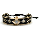 Wąska bransoletka tkana z czarnych paciorków Miyuki. LUSTRO NOCY