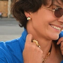 Posrebrzany i pozłacany pierścionek z cyrkoniami. SPIRALA MYŚLI