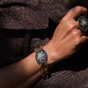 Pozłacana bransoletka z motywem kwiatka z cyrkonii. ŚRODEK LATA