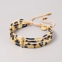 Sześciorzędowa bransoletka z paciorków Miyuki z cyrkoniami. CLARA