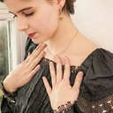 Skórzana bransoletka z kryształem i zawieszką sercem. ELIZABETH