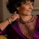 Bransoletka z koralików z ozdobami perłą i monetką. YOU ARE CRAZY