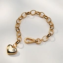 Pozłacana bansoletka na łańcuchu z[pełnym sercem. TAKĄ SIĘ LUBIĘ