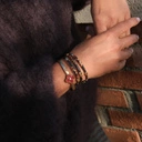 Bransoletka z motywem skóry węża z pozłacanymi sercami. SIĘGAM PO MARZENIA