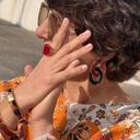 Pozłacany lekki pierścień z czerwonym kryształem. GIULIETTA