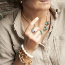 Podwójna bransoletka z łańcucha i sznura pereł. UŚMIECH DONATY