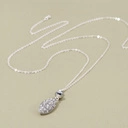 Delikatny srebrny naszyjnik z cyrkoniami i kryształem. WIOSNA W DANII