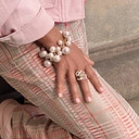 Regulowany pierścionek a la koralowiec z cyrkoniami. ŚWIATŁO OCEANU