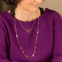 Złoty wisiorek na łańcuszku z zawieszką z literką H. H - HANIA