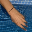 Bransoletka z paciorków Miyuki, z akcentem z onyksu. ZŁOTY SEN