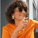 Złote kolczyki kwadraty o nieregularnej teksturze. POKAŻ SIEBIE