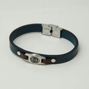 Męska bransoletka ze skóry z ozdobną kotwicą. CHŁODNA PRECYZJA