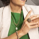 Pozłacany naszyjnik łańcuch z prawdziwą perłą. PERŁA RADOŚCI