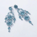 Kolczyki z rozetą i kwiatkami z kryształami w kolorze błękitu. PROSECCO VENETO