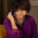 Posrebrzana bransoletka z szarych kryształków i koralików. NA MIŁY DZIEŃ