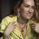 Krótki podwójny naszyjnik z błękitnego sznurka. UNOSZĘ SIĘ