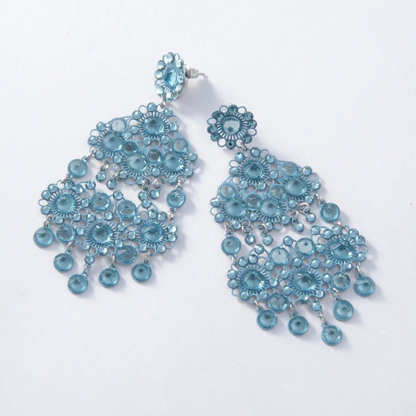 Kolczyki a la żyrandole z kryształami w błękicie. SALA DA BALLO