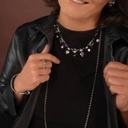 Srebrny naszyjnik z cienkiego łańcuszka z koralikami. POLICZALNE MARZENIA