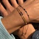 Bransoletka z paciorków Miyuki z akcentem z onyksu. HARMONIA PIĘKNA