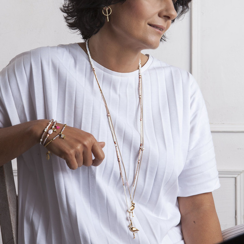 Liść z bajki. Bransoletka z koralikami