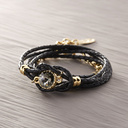 Czarna dama. Bransoletka skórzana