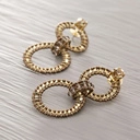 Kolczyki wiszące obręcze z koralików i kryształków. KRĘGI SATURNA