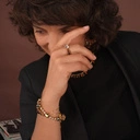 Pozłacana bransoletka z koralikami i kryształkami. SAMBA