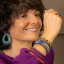 Myślę o Bali.Bransoletka z opalowozielonymi kryształkami