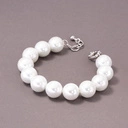 Bransoletka z białych szklanych pereł Majorka. TUZIN SZCZĘŚCIA