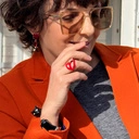 Sztywna otwarta bransoletka z dwiema głowami panter. MIŁO CIĘ POZNAĆ