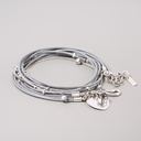 Bransoletka skórzana. Owijana w szarościach