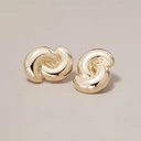 Drobne pozłacane kolczyki w kształcie wodnego wiru. WIR SZCZĘŚCIA