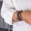 Bransoletka z kamieni i krążków ze stali szlachetnej. WYSPA SKARBÓW